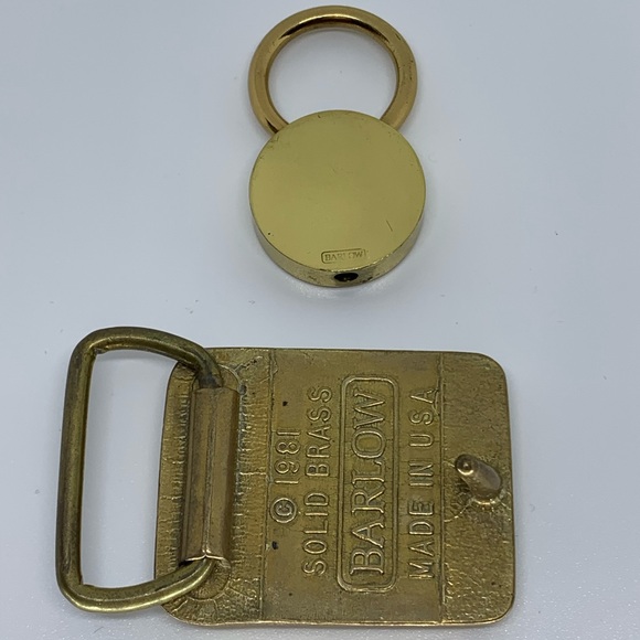 Vintage Barlow Brass Labrador Buckle & Key Ring - Picture 2 of 3